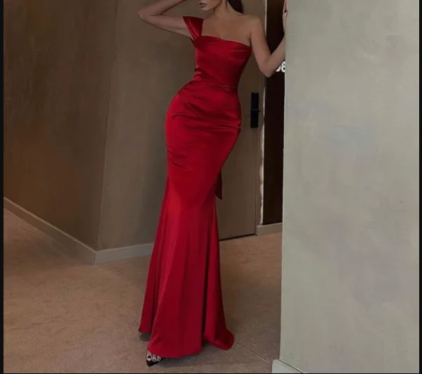 Exclusive Preview party-ready dressElegant Red Satin One Shoulder Evening Dress,Sexy Red Evening Gown Y4063 Exclusive Preview party-ready dressElegant Red Satin One Shoulder Evening Dress,Sexy Red Evening Gown Y4063