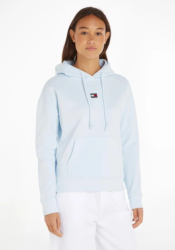 Tommy Jeans Womens Centre Badge Hoodie, Shimmering Blue