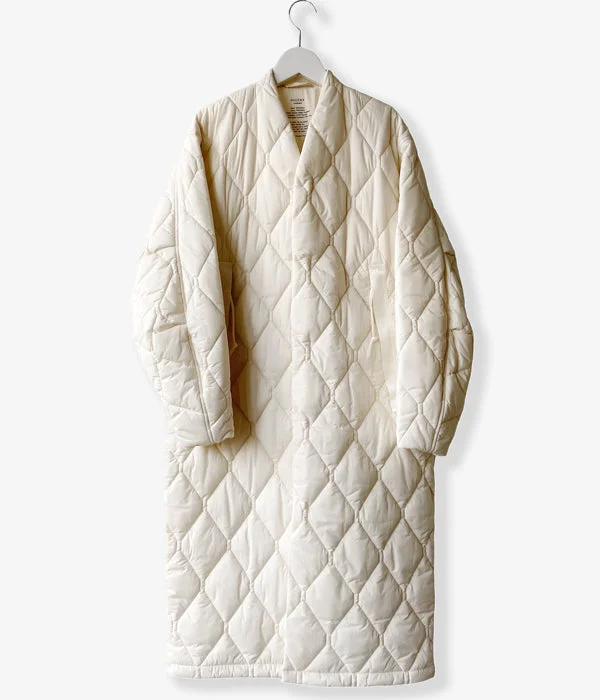Price Slash trendy jacketPHEENY/NYLON RIP QUILTING COAT(IVORY)