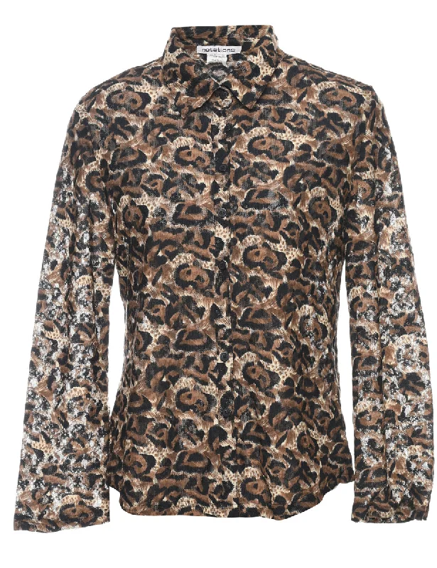 Can't Miss cozy wool-blend coatLeopard Print 1990s Evening Shirt - L