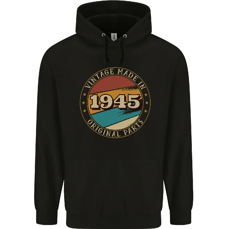 79th Birthday  Vintage Made In 1945 Mens 80% Cotton Hoodie