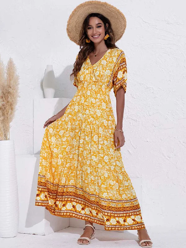 BerriesJam - Boho Elegant Long Floral Comfy Dress