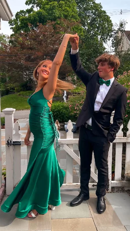 Generous Green Mermaid Prom Dress,Green Evening Dress Y5391