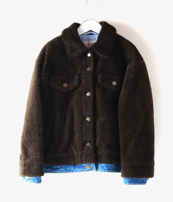 Deal Alert insulated jacketPHEENY/POODLE BOA×DENIM BLOUSON (BROWN)