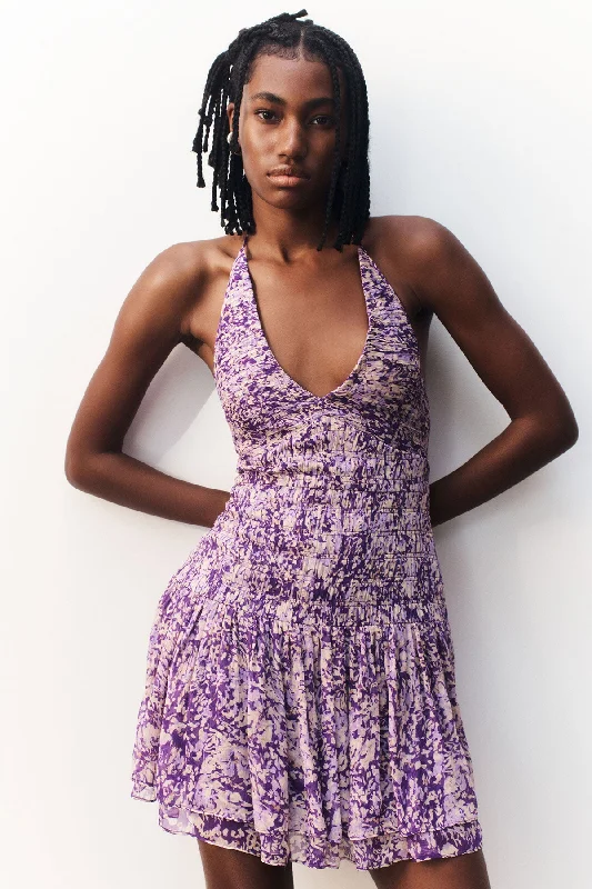Limited Edition chic slip dressShona Joy Aurier Halter Tie Mini Dress
