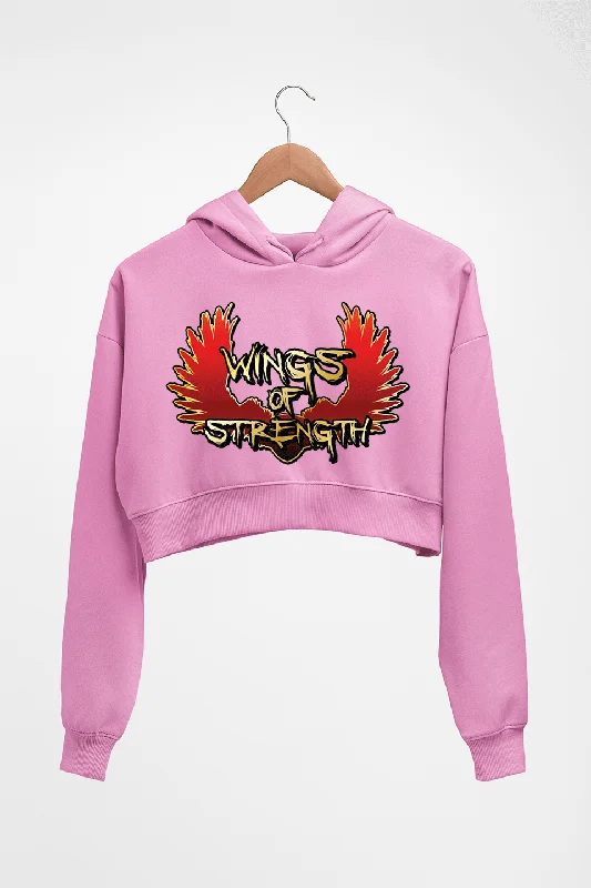Clearance Event comfortable fleece hoodieWings of Strength Crop HOODIE FOR WOMEN
