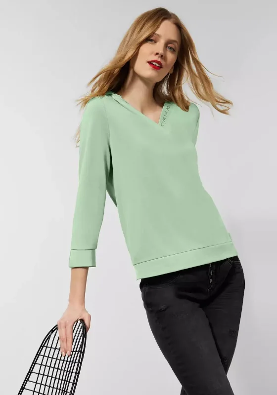 Early Access comfortable stylish hoodieStreet One Silk Look Hoodie, Clary Mint