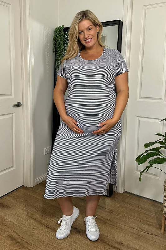 Limited Edition sleek dressElsie Maternity Dress - Thin Stripe