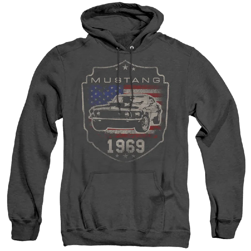 Final Clearance comfortable fleece hoodieFord Mustang 1969 Flag - Heather Pullover Hoodie Final Clearance comfortable fleece hoodieFord Mustang 1969 Flag - Heather Pullover Hoodie