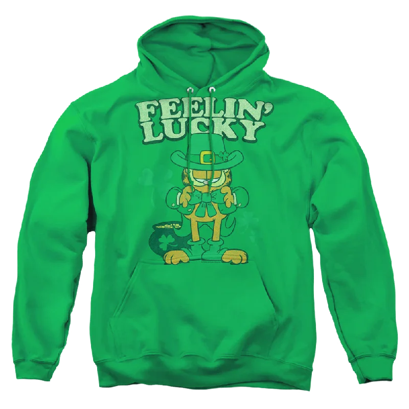 Final Sale premium hoodieGarfield Feelin Lucky - Pullover Hoodie
