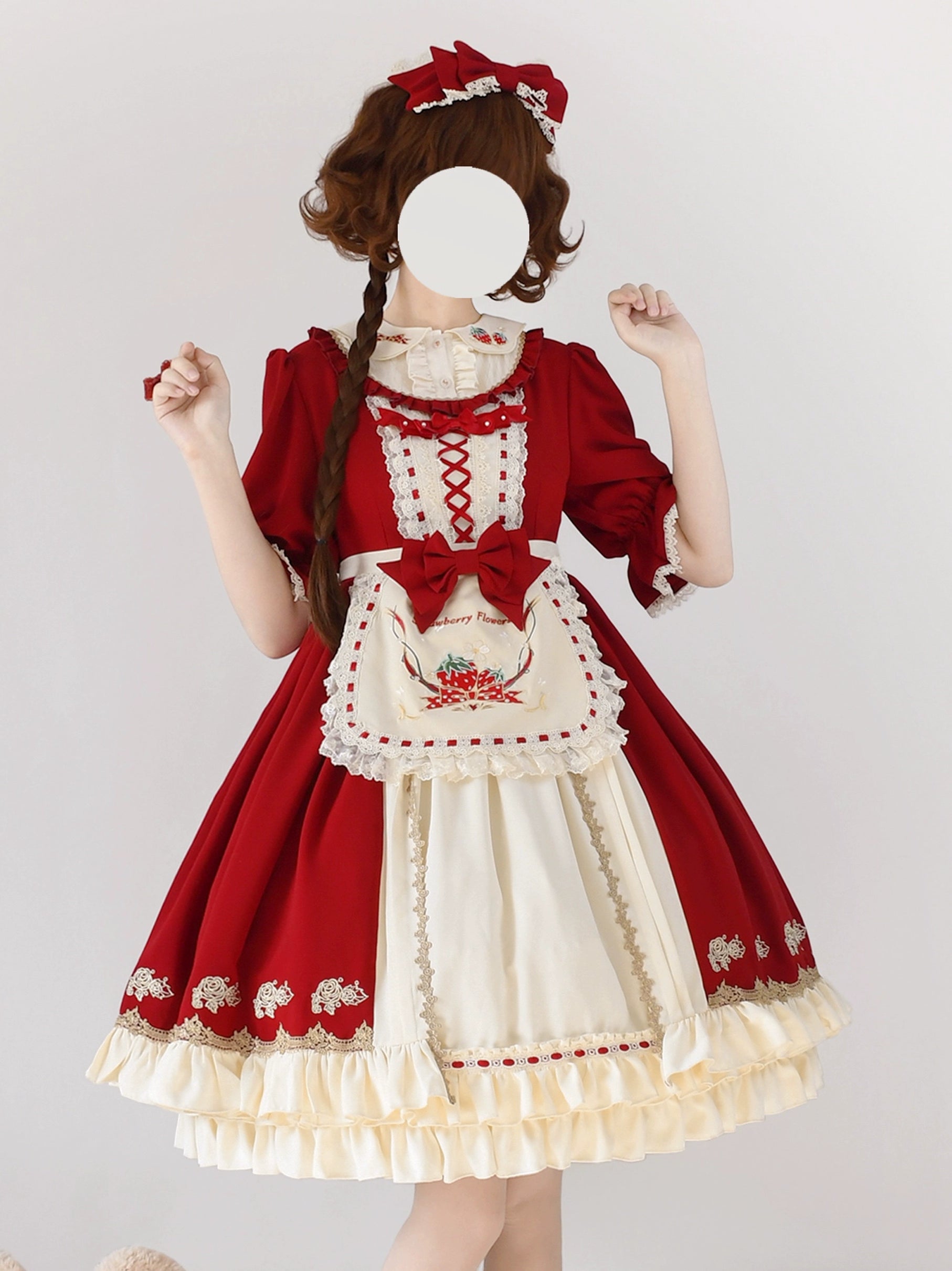 Strawberry Witch~Tochigi Girl~Sweet Lolita Strawberry Embroidered Dress