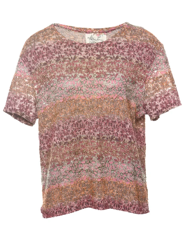 Exclusive Deal contemporary trench coatFloral Print Lace Multi-Colour Evening Top - L