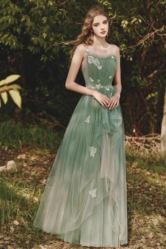 Today’s Deal Green Tulle Lace Long Prom Dress, Beautiful Spaghetti Strap Evening Party Dress Today’s Deal Green Tulle Lace Long Prom Dress, Beautiful Spaghetti Strap Evening Party Dress