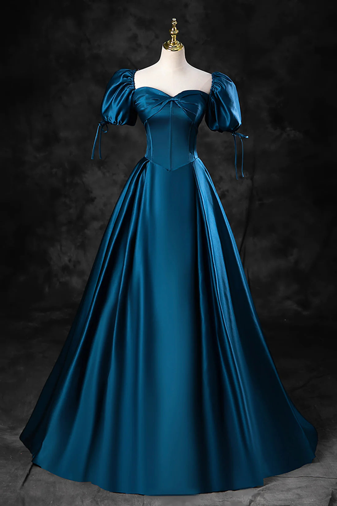While Supplies Last Blue Off the Shoulder Satin Floor Length Prom Dress with Corset While Supplies Last Blue Off the Shoulder Satin Floor Length Prom Dress with Corset