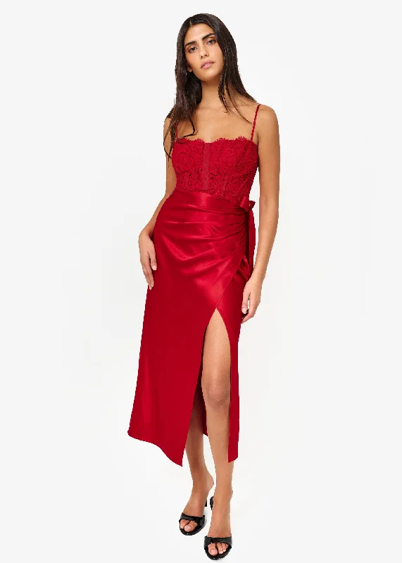 Limited Availability Tricia Corset Dress Cardinal