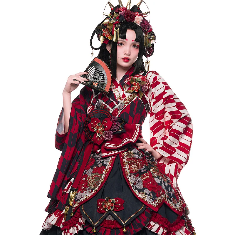Warehouse Sale casual knit dressYouruipai~Japanese Wa Lolita Tea Party Red Dress