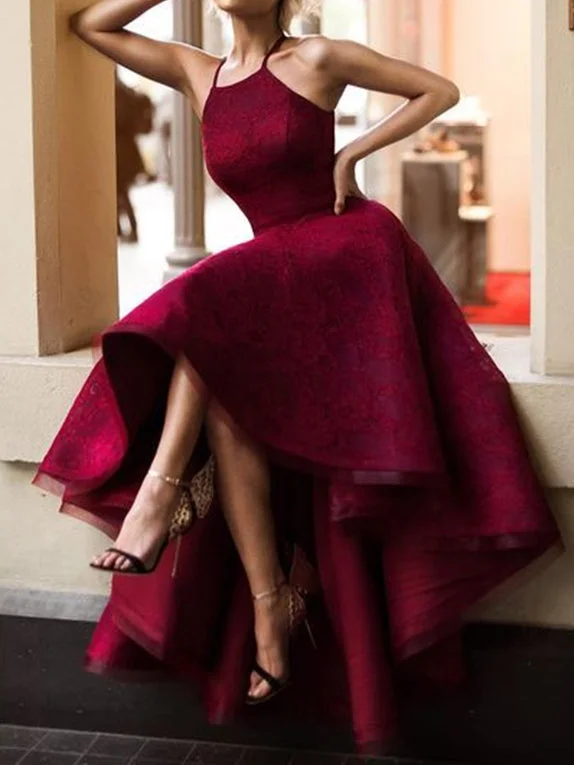 Limited Quantity Chic Prom Dresses Sexy Halter Burgundy Lace Prom Dress/Evening Dress JKL068 Limited Quantity Chic Prom Dresses Sexy Halter Burgundy Lace Prom Dress/Evening Dress JKL068
