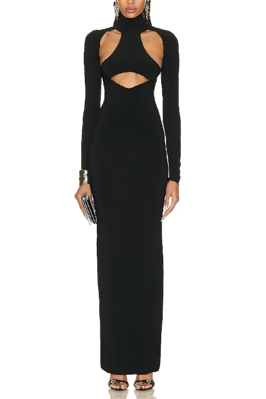 Best Seller Long Sleeve Gown with Chest Cut Out
