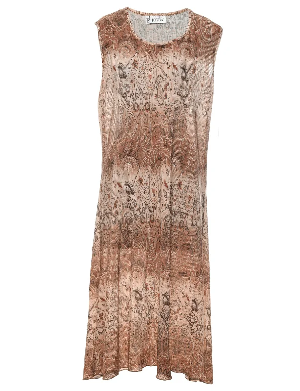 Closeout high-quality coatPaisley Print Smocked Dress - L