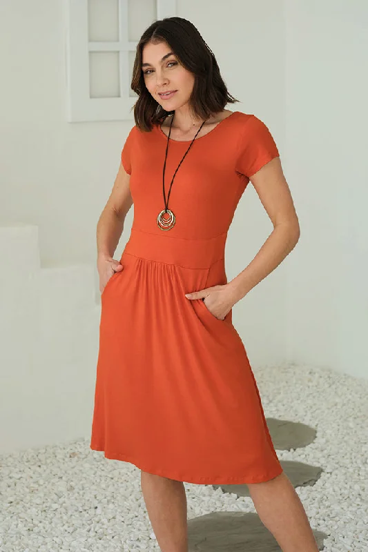 Markdowns chic shift dressBeth Bamboo Dress - Flame