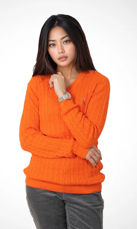 Must-Have Deals smooth fit athletic sweatshirtWomen Knit Jumper (Orange)