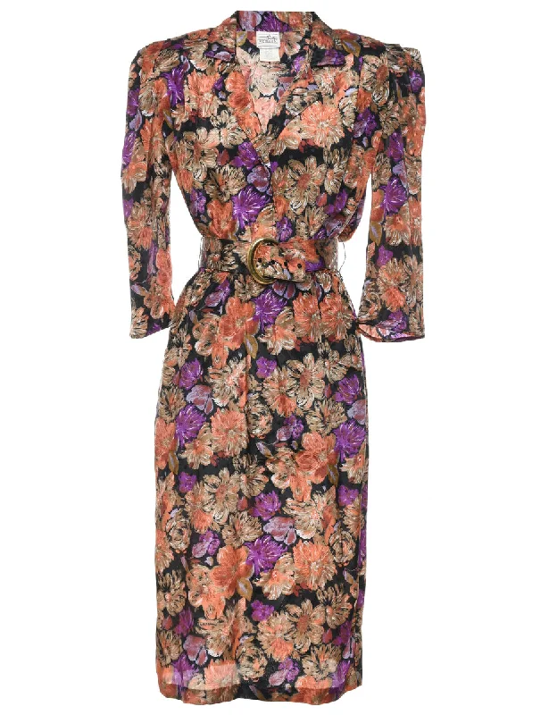 Midnight Madness stylish raincoatFloral Print Coat Dress - M