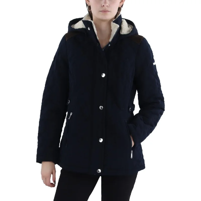 Womens Quilted Hooded Quilted Coat