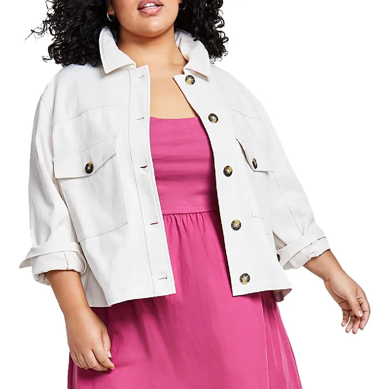 YEAR-End Clearance classic zip-up coatPlus Womens Lightweight Cold Weather Denim Jacket