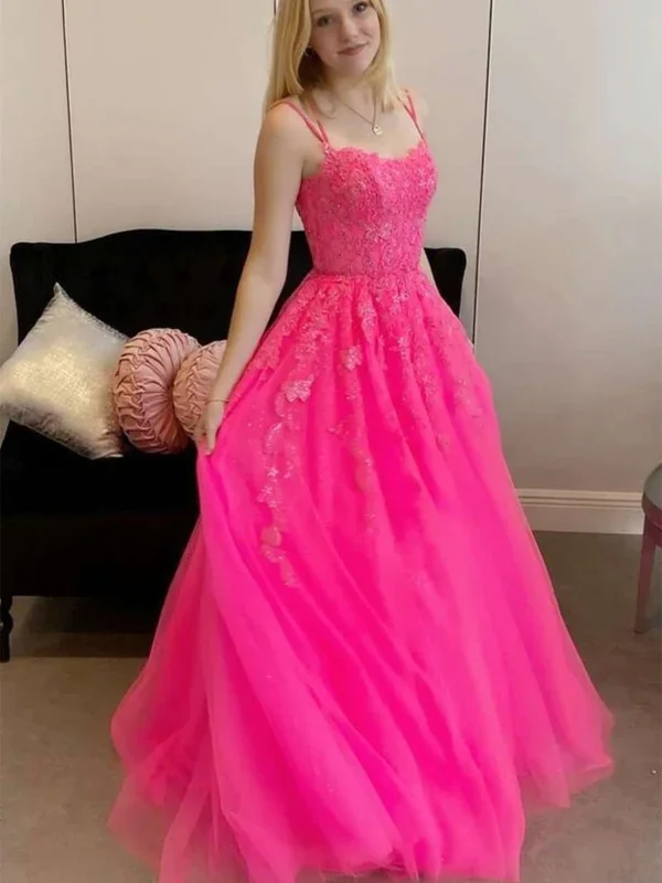 Stock Up and Save trendy dressOpen Back Hot Pink Tulle Lace Long Prom Dresses, Hot Pink Lace Formal Graduation Evening Dresses Y1585 Stock Up and Save trendy dressOpen Back Hot Pink Tulle Lace Long Prom Dresses, Hot Pink Lace Formal Graduation Evening Dresses Y1585