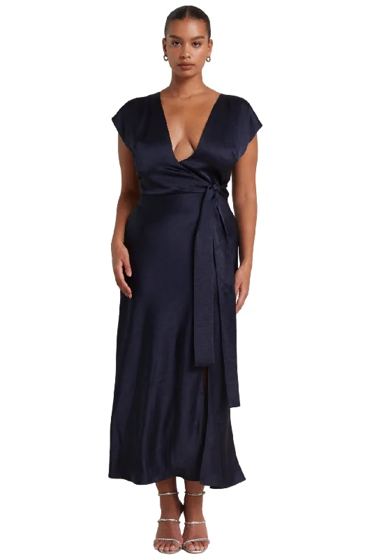 Deep Discounts stylish dressBUY IT BEC + BRIDGE Dreamer Wrap Dress (Navy)
