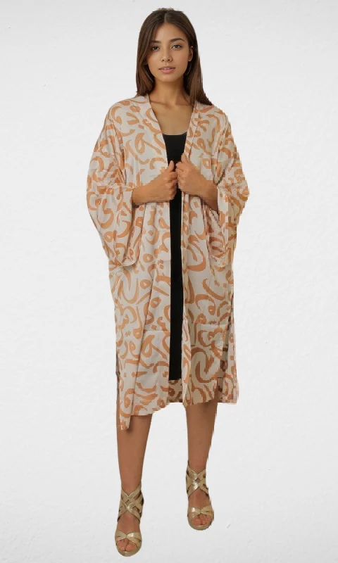 Anniversary Sale v-neck dressWomen Satin Cardigan (White & Brown)