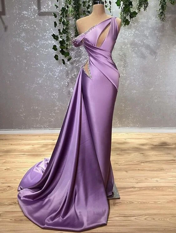 Discount Mania midi dressPurple Prom Dresses, Keyhole Prom Dresses, Satin Evening Dresses Y4285