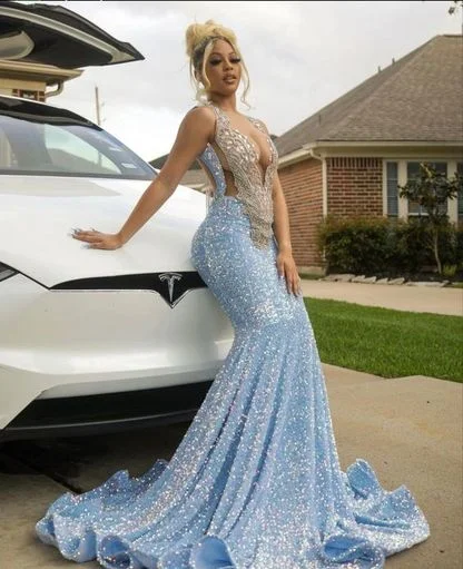 YEAR-End Sale floral wrap dressBlue Sparkly Evening Dress Long Mermaid Prom Dress Y1647 YEAR-End Sale floral wrap dressBlue Sparkly Evening Dress Long Mermaid Prom Dress Y1647