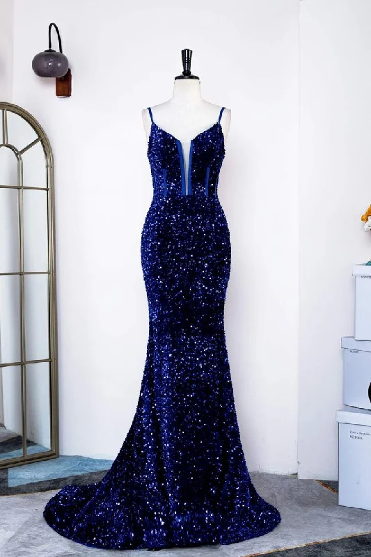 Year-End Sale bohemian dressRoyal Blue Sequins Spaghetti Straps Mermaid Long Prom Dress Y5734 Year-End Sale bohemian dressRoyal Blue Sequins Spaghetti Straps Mermaid Long Prom Dress Y5734