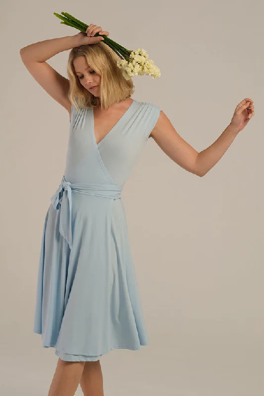 Huge Discounts draped dressWrap Dress - Powder Blue