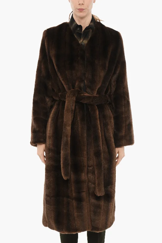 Blowout Deals trendy casual outerwearHALFBOY Faux Fur Coat With Hidden Closure M Standard size