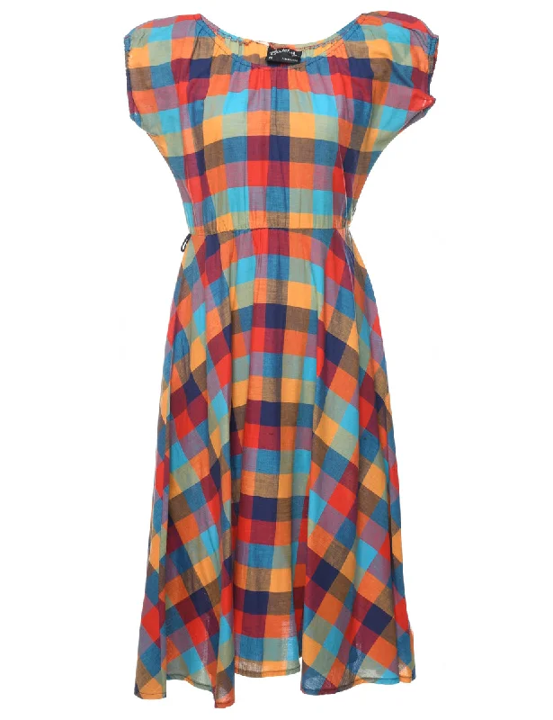 Weekend Special soft coatMulti-colour Checked Skater Dress - S