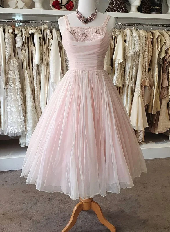 Shop and Save Pink Tulle Sequins Short Prom Dress, A-Line Beautiful Evening Party Dress