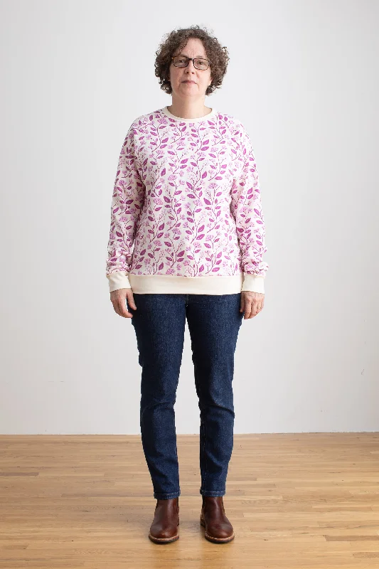 Savings Galore eco-friendly sports hoodieAdult Sweatshirt - Flower Vines Orchid
