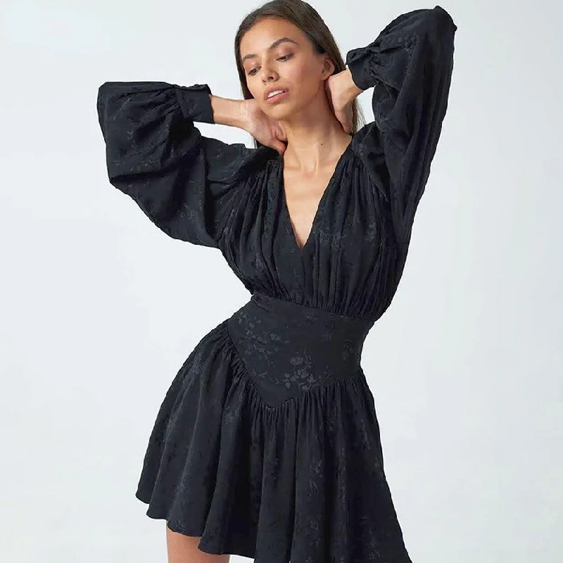 Fantastic Offers off-shoulder dressBerriesJam - Chiffon Printing Elegant Loose Party Night Mini Dress