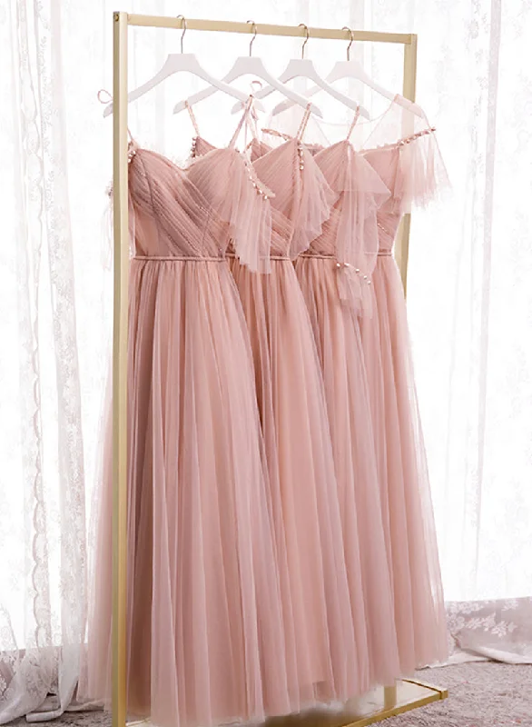 Season Finale Sale Pink Spaghetti Strap Tulle Long Prom Dress, A-Line Beautiful Evening Dress Season Finale Sale Pink Spaghetti Strap Tulle Long Prom Dress, A-Line Beautiful Evening Dress