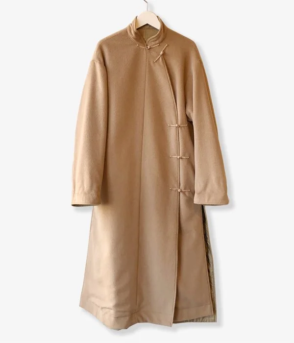 Epic Deals oversized coatWRYHT/ASYMMETRY FRONT REVERSIBLE ORIENTAL COAT(BISQUE)