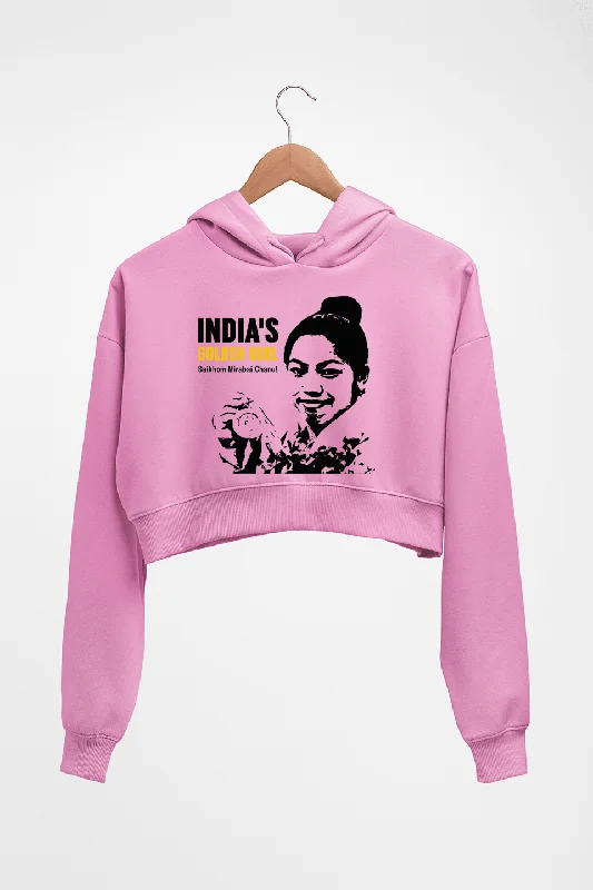 Chanu Saikhom Mirabai Crop HOODIE FOR WOMEN