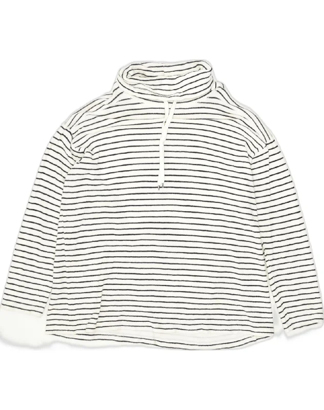 Weekend Deal comfortable stylish hoodieCHAPS Womens Plus Size Roll Neck Sweatshirt Jumper UK 20 2XL White Striped Weekend Deal comfortable stylish hoodieCHAPS Womens Plus Size Roll Neck Sweatshirt Jumper UK 20 2XL White Striped