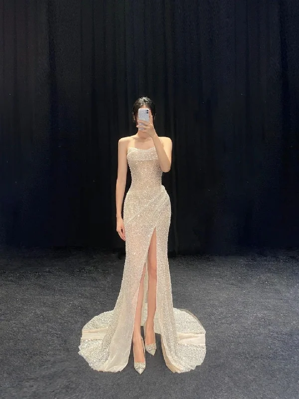 Super Savings winter dressGlitter Mermaid Long Evening Dress with Split  Y2931