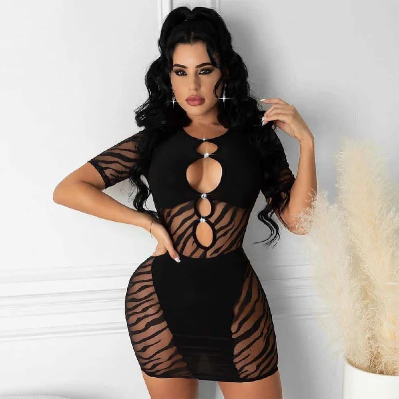 Flash Sale chic shift dressHollow Out Black Dresses