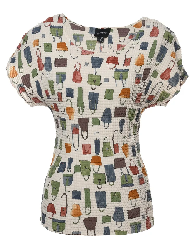 Midnight Sale chic coatNovelty Print Smocked Top - M