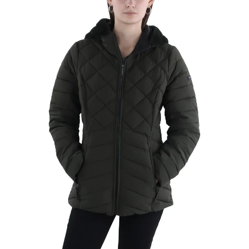 Womens Quilted Hooded Puffer Jacket