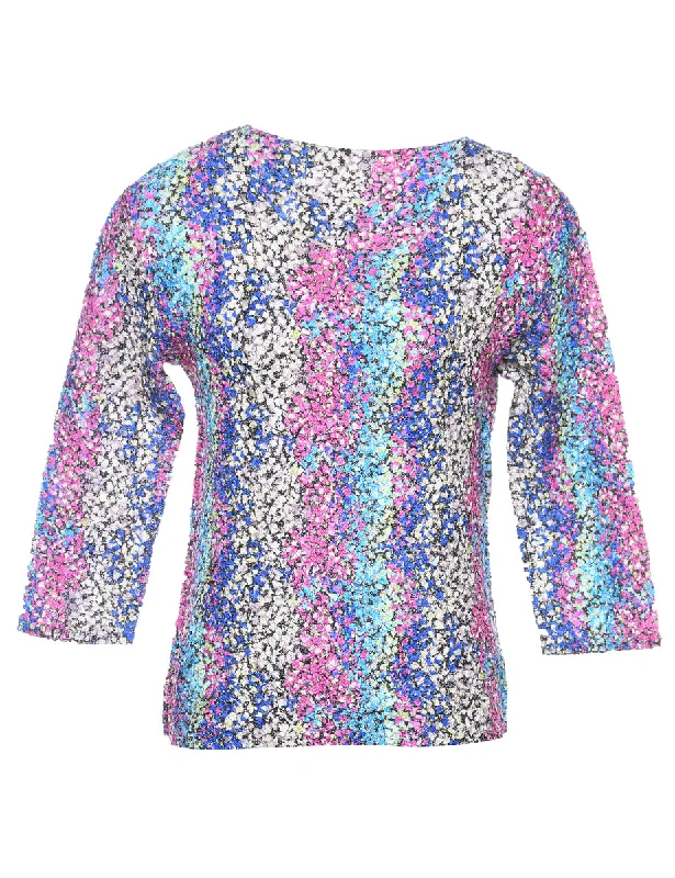 Exclusive Savings urban street coatMulti-colour Y2K Abstract Design Top - M