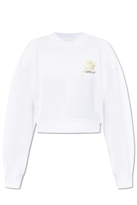 Off-White Cropped sweatshirt with print in WHITE - XXS